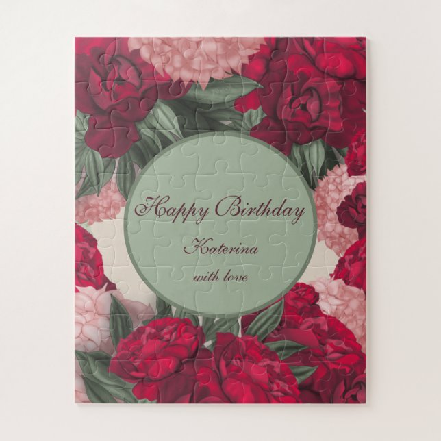 Aniversário de quebra-cabeça personalizados. Marav (Vertical)