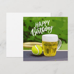 Aniversário de tênis com Cerveja e raquete de bola