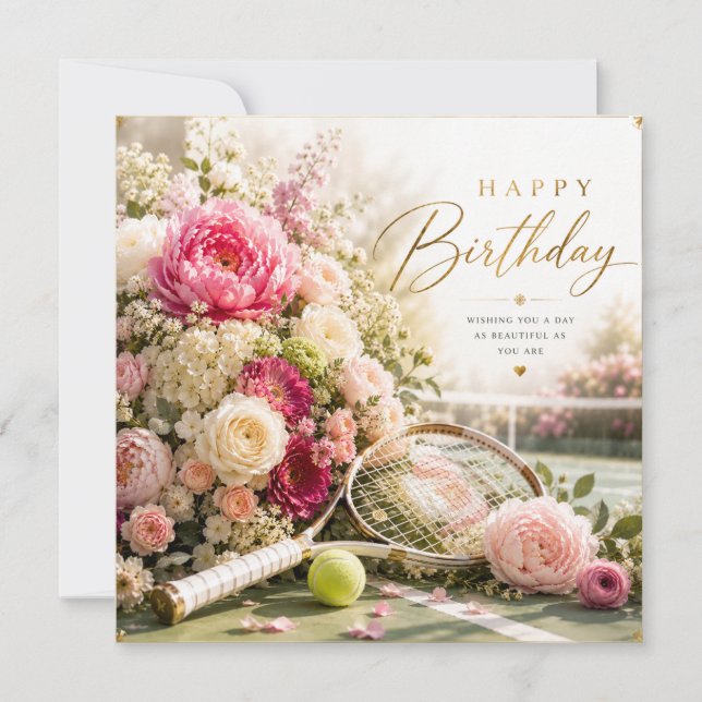 Aniversário de Tênis com flores  (Frente)