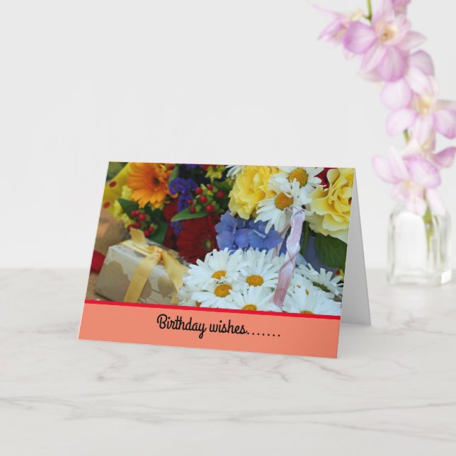 Aniversário Deseja Cartão de Saudação Dobrado (Orquídea)