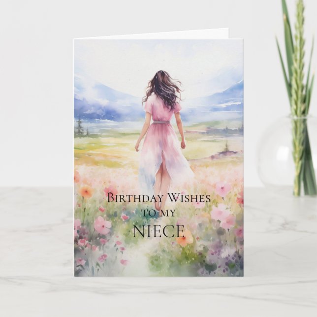 Aniversário Deseja O Meu Cartão De Niece (Frente)