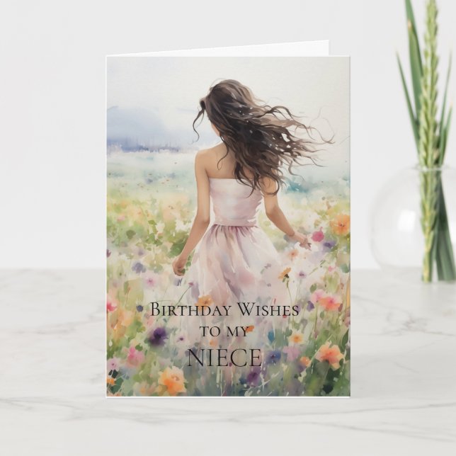 Aniversário Deseja O Meu Cartão De Niece (Frente)