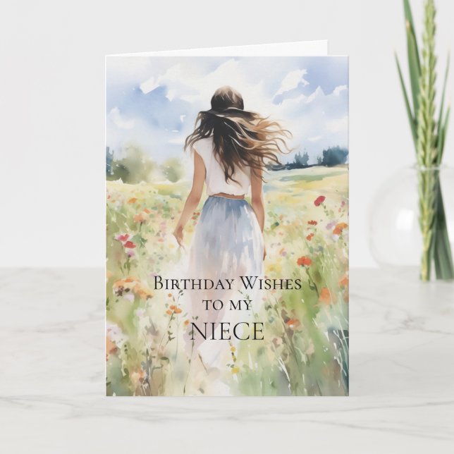 Aniversário Deseja O Meu Cartão De Niece (Frente)