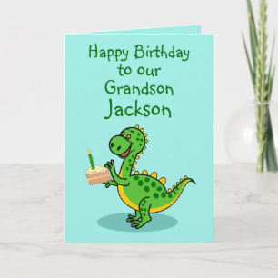 Aniversário Dinossauro Avô Dobrou Cartão de Saudaç