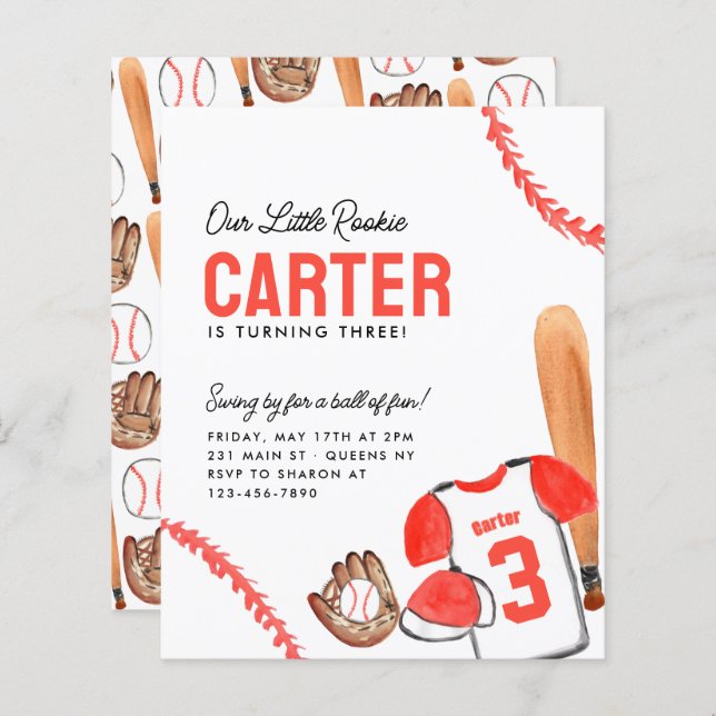 Aniversário do Baseball Shirt Bat Glove Shirt (Frente/Verso)