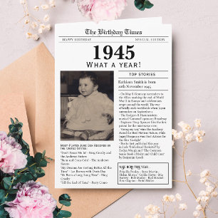 Aniversário do cartão de aniversário de 1945
