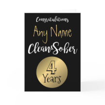 Aniversário do cartão de sobriedade 12 passos sóbr
