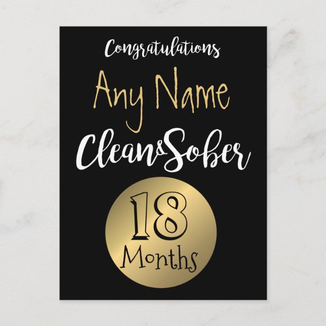 Aniversário do cartão de sobriedade 12 passos sóbr (Frente)