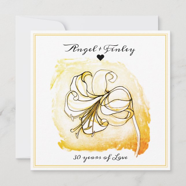 Aniversário do Casamento Dourado e Branco da Lily  (Frente)