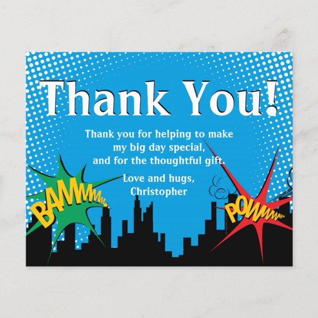 Aniversário do Colorido Super Herói Comic Boy Obri (Frente)