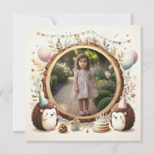 Aniversário do Convite Hedgehog Frame para Foto