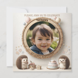 Aniversário do Convite Hedgehog Frame para Foto