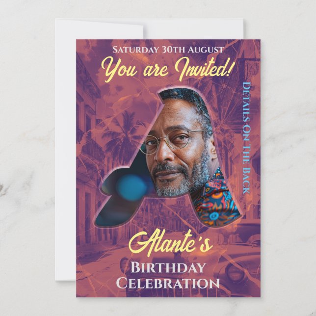 Aniversário do Convite Personalizável Design (Frente)