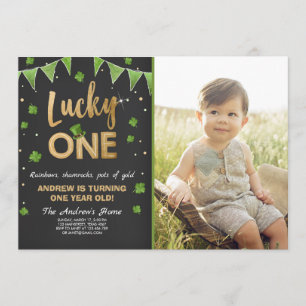 Aniversário do Convite Sortudo Um Primeiro Anivers