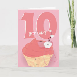 Aniversário do Cupcake Rosa | Cartão de Aniversári