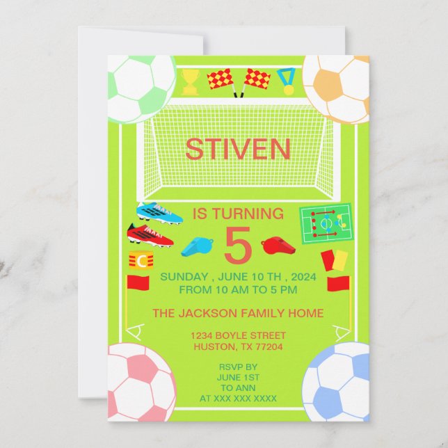 Aniversário do Esporte Convite Colorido (Frente)