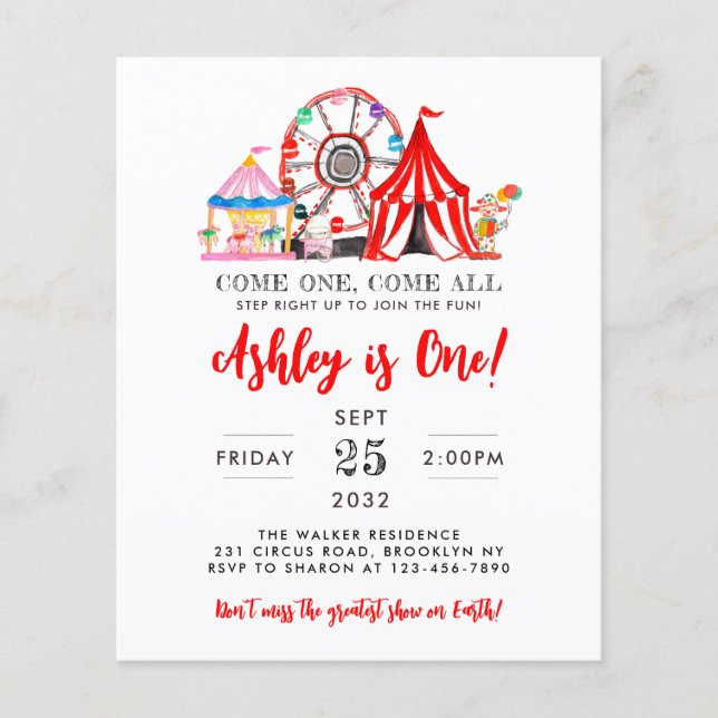 Aniversário do Feira do Circo de Orçamento (Frente)