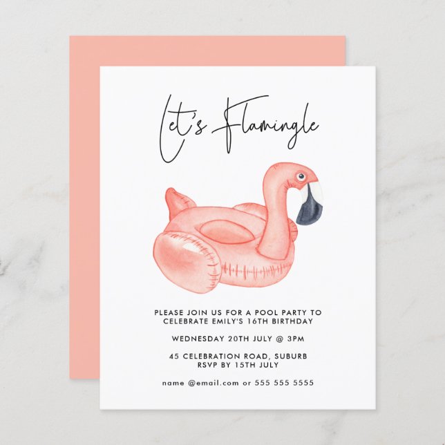 Aniversário do Flamingle do Vamos da Parte Piscina (Frente/Verso)