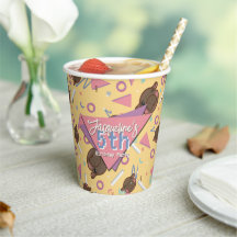 Aniversário do Hippo do Bebê Amarelo Retro