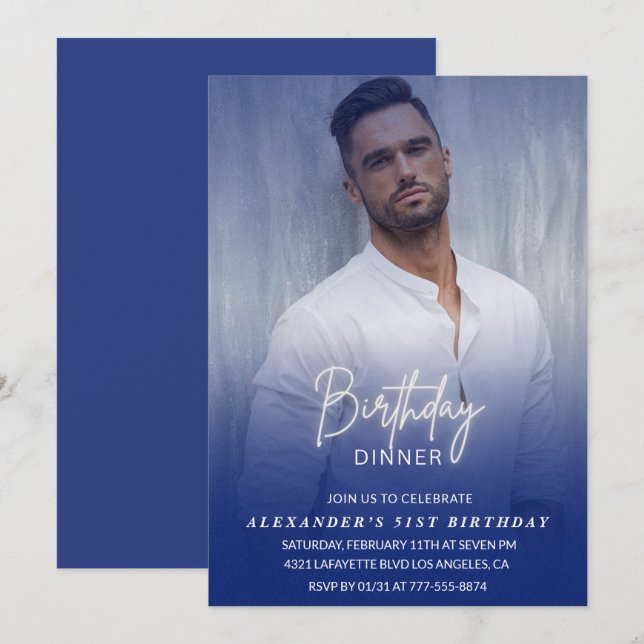 Aniversário do Janto 51rua Convite Foto Homens (Frente/Verso)