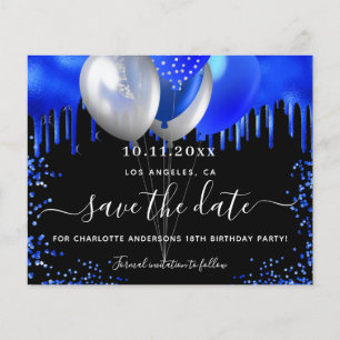 Aniversário do orçamento azul real negro salve a d