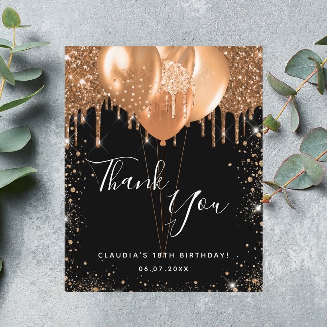 Aniversário do orçamento obrigado-te dourado preto (Criador carregado)