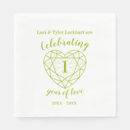 Aniversário do Peridot 1 ano de amor guardanapos v