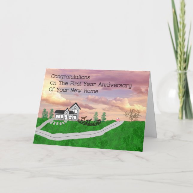 Aniversário do primeiro ano do novo cartão domésti (Frente)