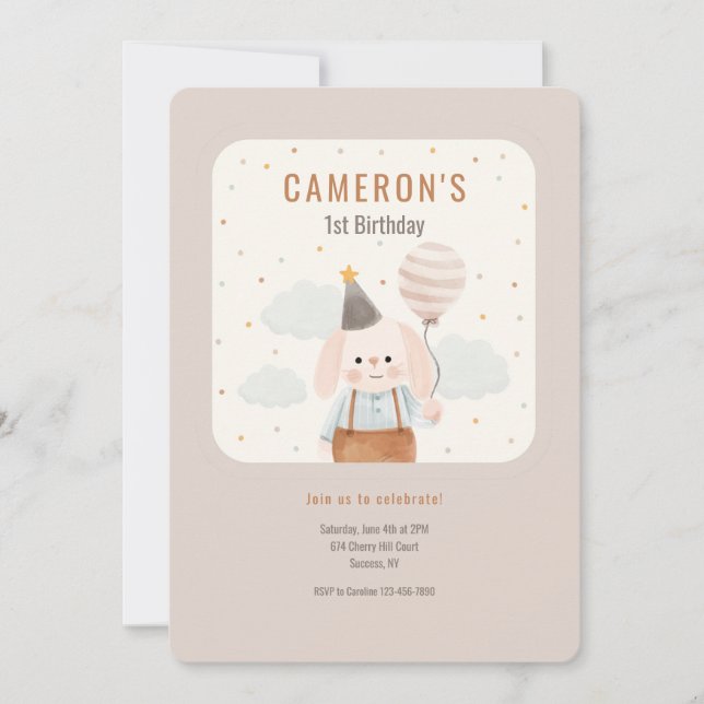 Aniversário do Primeiro Convite de Aniversário (Frente)