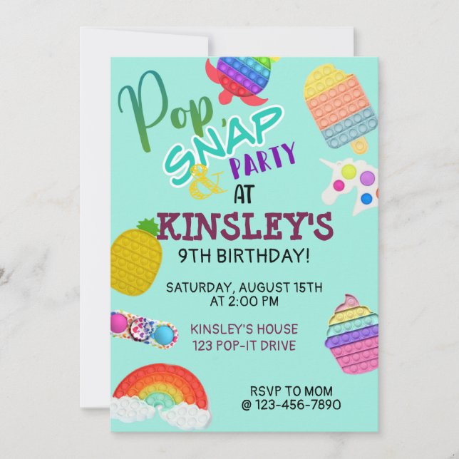 Aniversário do Tambor do Fidget do pop It Bubble (Frente)