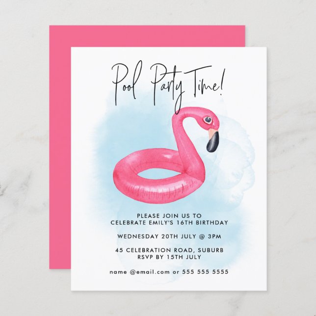 Aniversário do Teen Flamingo Rosa, Partido da Pisc (Frente/Verso)