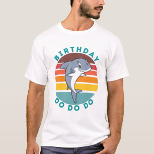 Aniversário do Tubarão Pulando para Camiseta Adult