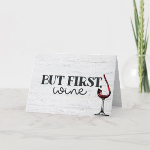 Aniversário Do Vinho Vermelho No Cartão De Madei