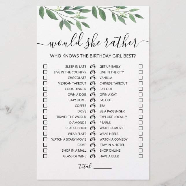 Aniversário Ela iria Preferencialmente jogo editáv (Frente)