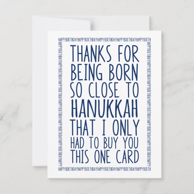 Aniversário engraçado de dezembro e Hanukkah junto (Frente)