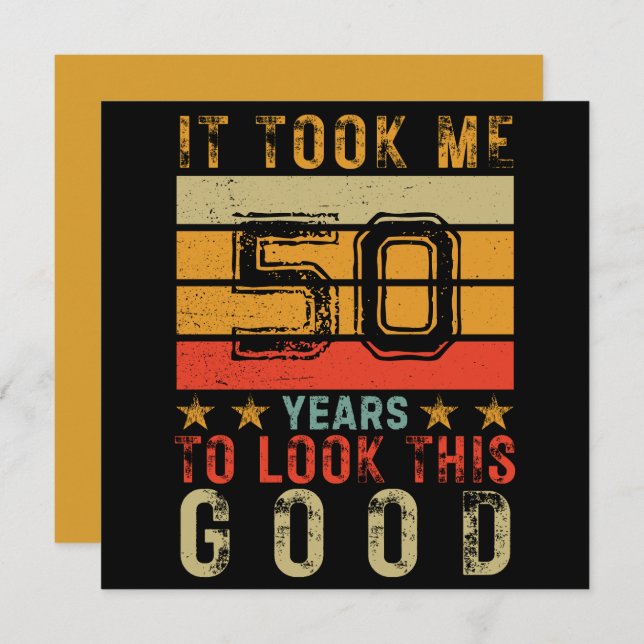 Aniversário engraçado vintage personalizado 50 ano (Frente/Verso)