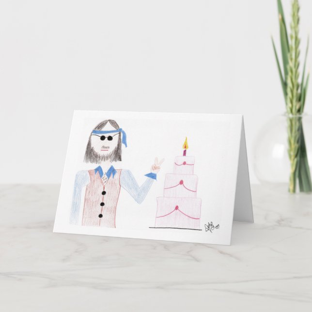 Aniversário - Hippie Birthday - Cartão (Frente)