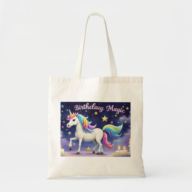 Aniversário Magic Whimsical unicorn toa bolsa arco (Frente)