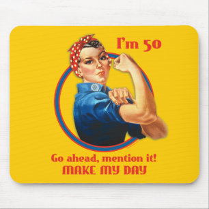 Aniversário Mousepad do rebitador 50th de Rosie