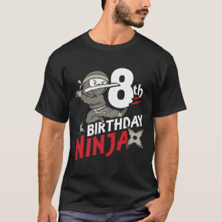 Aniversário Ninja Camisa De 8 Anos Ninja Aniversár