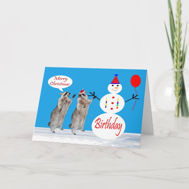 Aniversário No Cartão De Saudação De Natal (Frente)