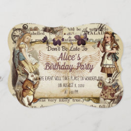 Aniversário no Convite para Wonderland