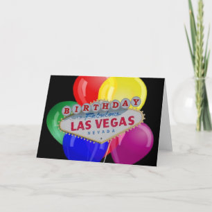 Aniversário no Fabuloso Cartão de Las Vegas com Ba