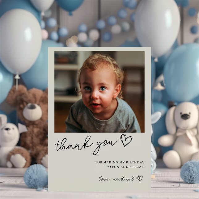 Aniversário Obrigado Cartão com fotos (Criador carregado)