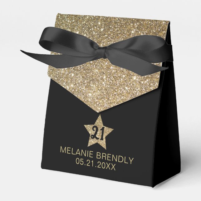 Aniversário Obrigado, Dourada Caixas De Favor Da E (Frente)