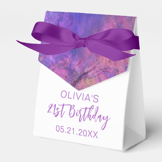 Aniversário Obrigado Moderno Púrpura Púrpura Caixa (Frente)
