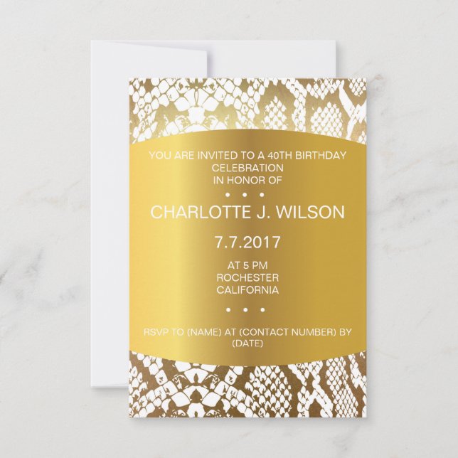 Aniversário Ouro de Convite Python Skip (Frente)