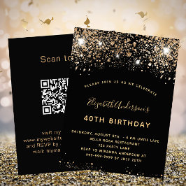 Aniversário Ouro preto Código QR Código RSVP Orçam