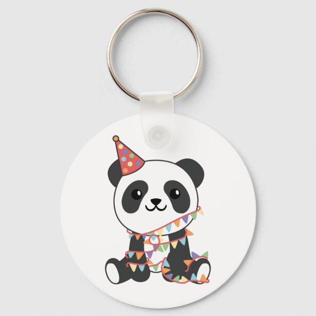 Aniversário Panda Para Crianças Chaveiro De Aniver (Frente)