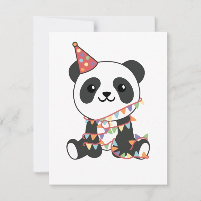 Aniversário Panda Para Crianças Um Aniversário (Frente)